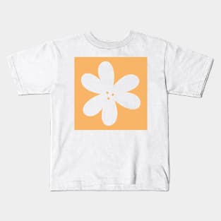 Flower Outline - yellow Kids T-Shirt